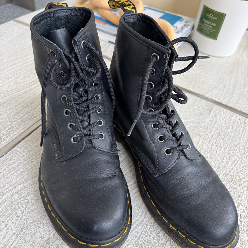 Dr. Martens Black Combat Boots Smooth Leather